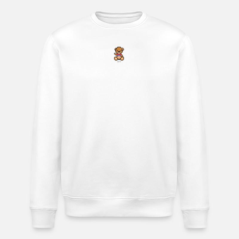Pixel MiniBear Croatia - Stanley/Stella ROLLER Unisex Organic Sweatshirt - white