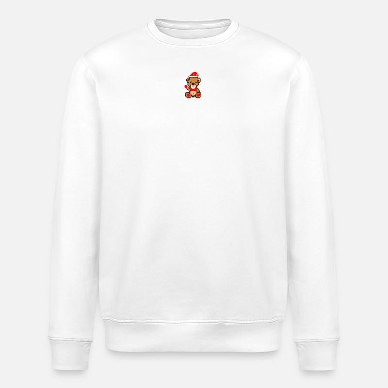 Pixel MiniBear Xmas - Stanley/Stella ROLLER Unisex Organic Sweatshirt - white
