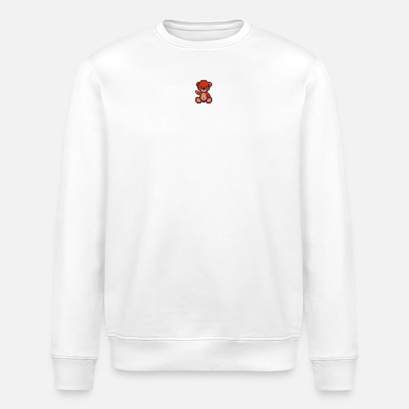 Pixel MiniBear Pepper - Stanley/Stella ROLLER Unisex Organic Sweatshirt - white