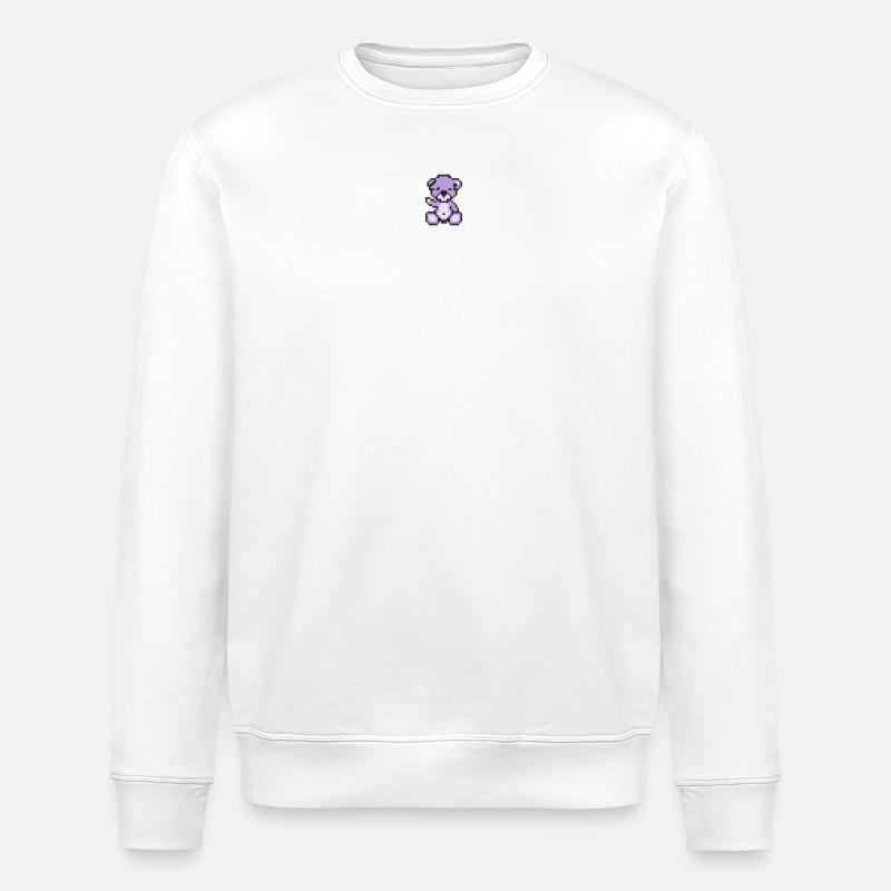 Pixel MiniBear Pastel Purple - Sweat bio ROLLER Stanley/Stella Unisexe - blanc