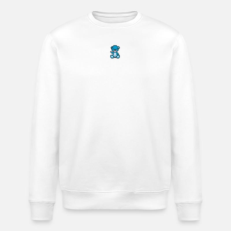 Pixel MiniBear Neon Blue - Sweat bio ROLLER Stanley/Stella Unisexe - blanc