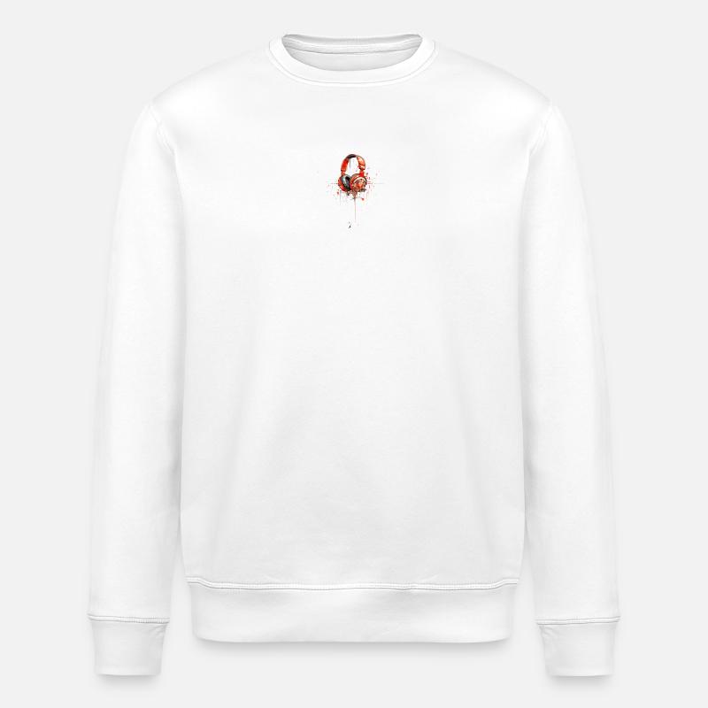 Kopfhörer Musik Comic - Stanley/Stella Unisex Bio-Sweatshirt ROLLER - Weiß