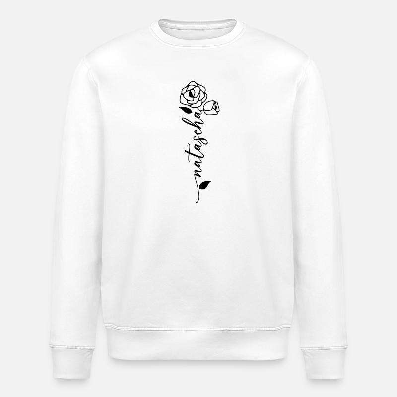 Natascha Nom Prénom Prénom Fleur - Sweat bio ROLLER Stanley/Stella Unisexe - blanc
