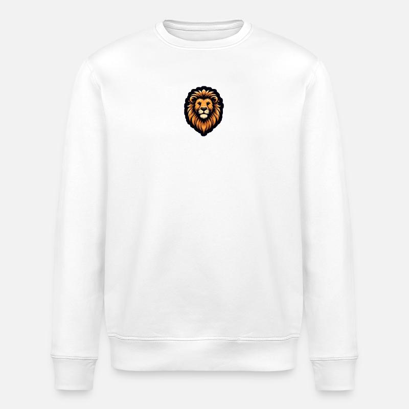 Comic Löwe Kopf - Stanley/Stella Unisex Bio-Sweatshirt ROLLER - Weiß