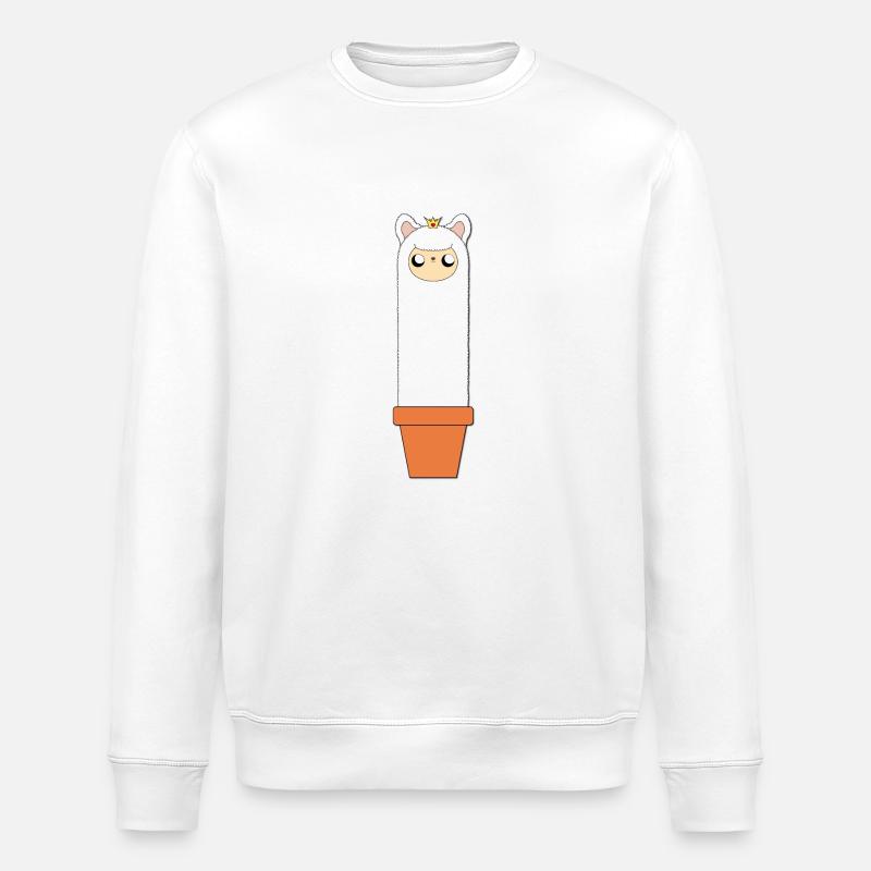 Alpaka im Blumentopf - Stanley/Stella Unisex Bio-Sweatshirt ROLLER - Weiß