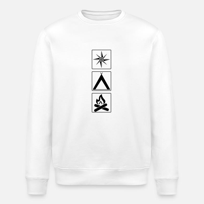 Boy Scout Camping - Stanley/Stella ROLLER Unisex Organic Sweatshirt - white