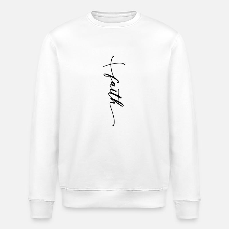 Croix de foi cursive - Sweat bio ROLLER Stanley/Stella Unisexe - blanc
