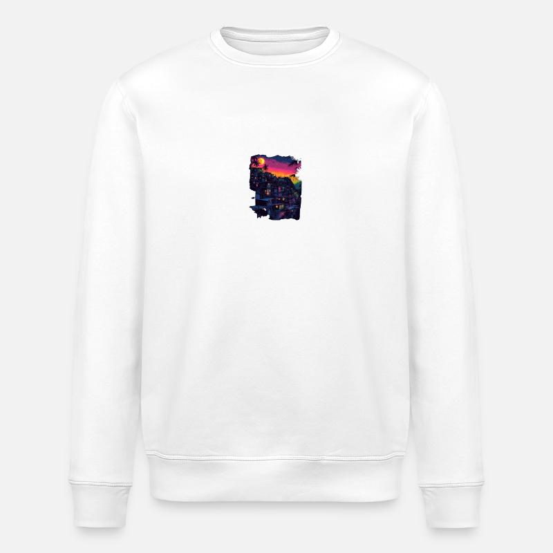 Favela bei Nacht - Stanley/Stella Unisex Bio-Sweatshirt ROLLER - Weiß