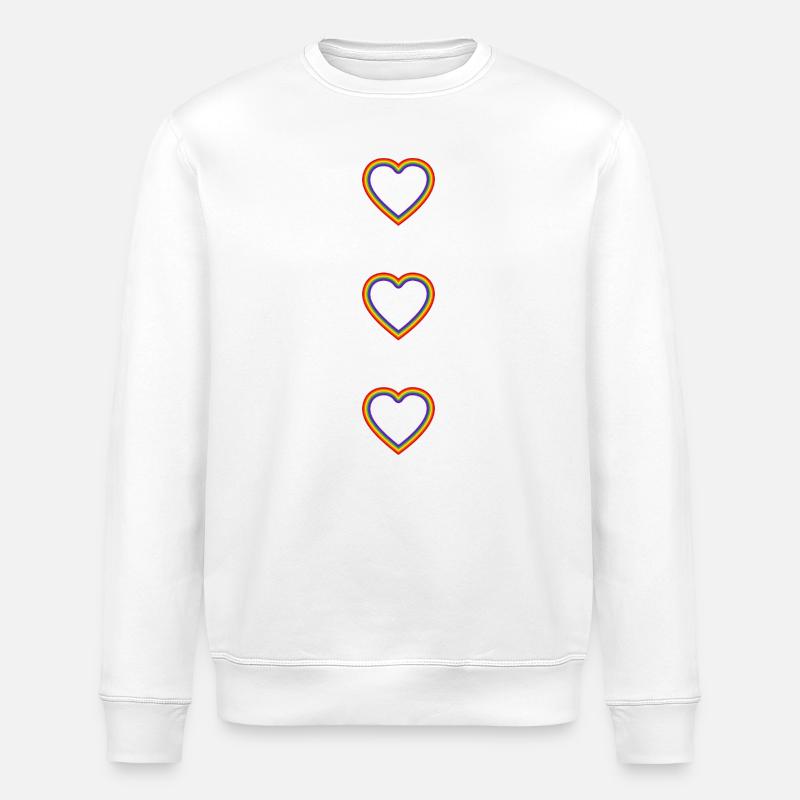 Coeurs arc-en-ciel - Sweat bio ROLLER Stanley/Stella Unisexe - blanc