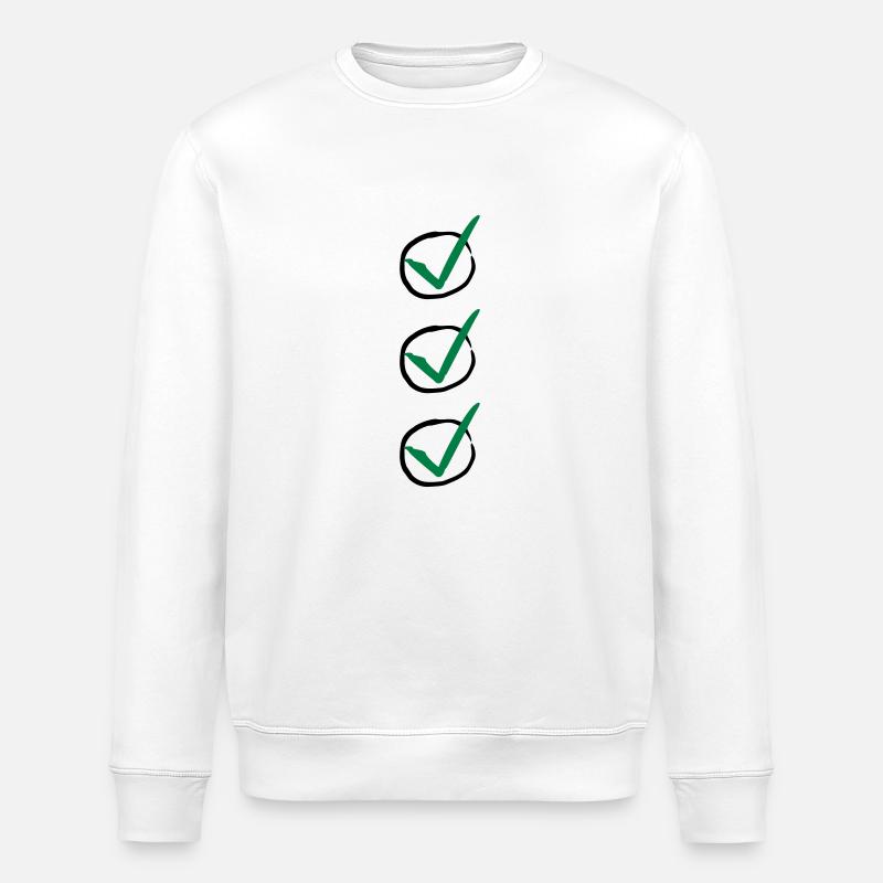 Three Checkmarks - Stanley/Stella Unisex Bio-Sweatshirt ROLLER - Weiß