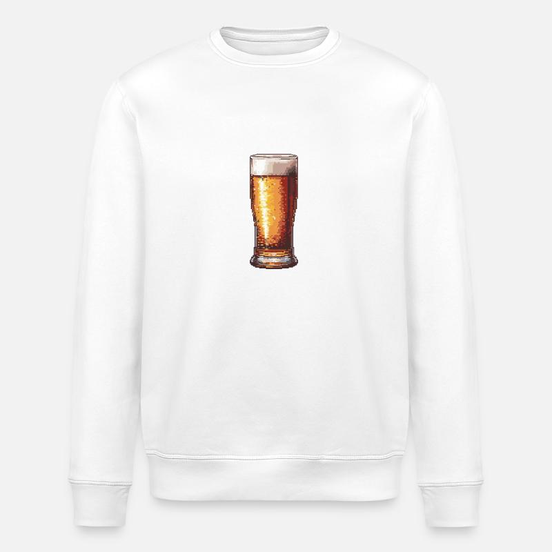 Joueur de pixels de bière - Sweat bio ROLLER Stanley/Stella Unisexe - blanc