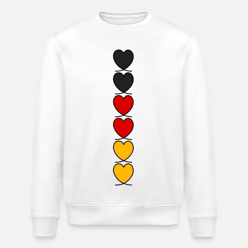Germany Hearts - Stanley/Stella ROLLER Unisex Organic Sweatshirt - white
