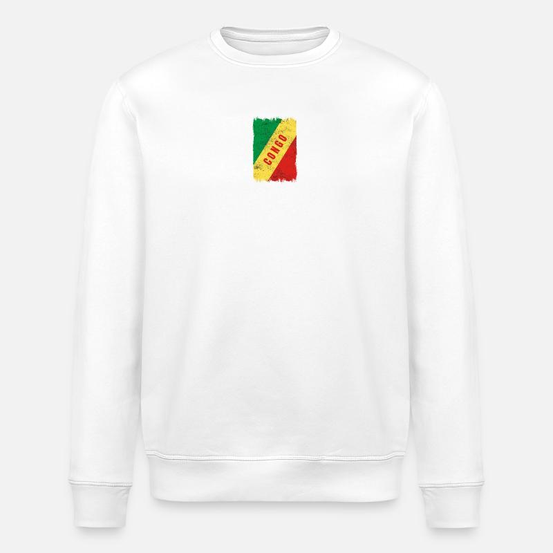 Drapeau du Congo - Sweat bio ROLLER Stanley/Stella Unisexe - blanc