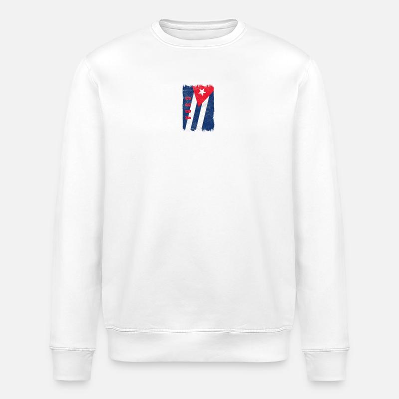 Drapeau de Cuba - Sweat bio ROLLER Stanley/Stella Unisexe - blanc