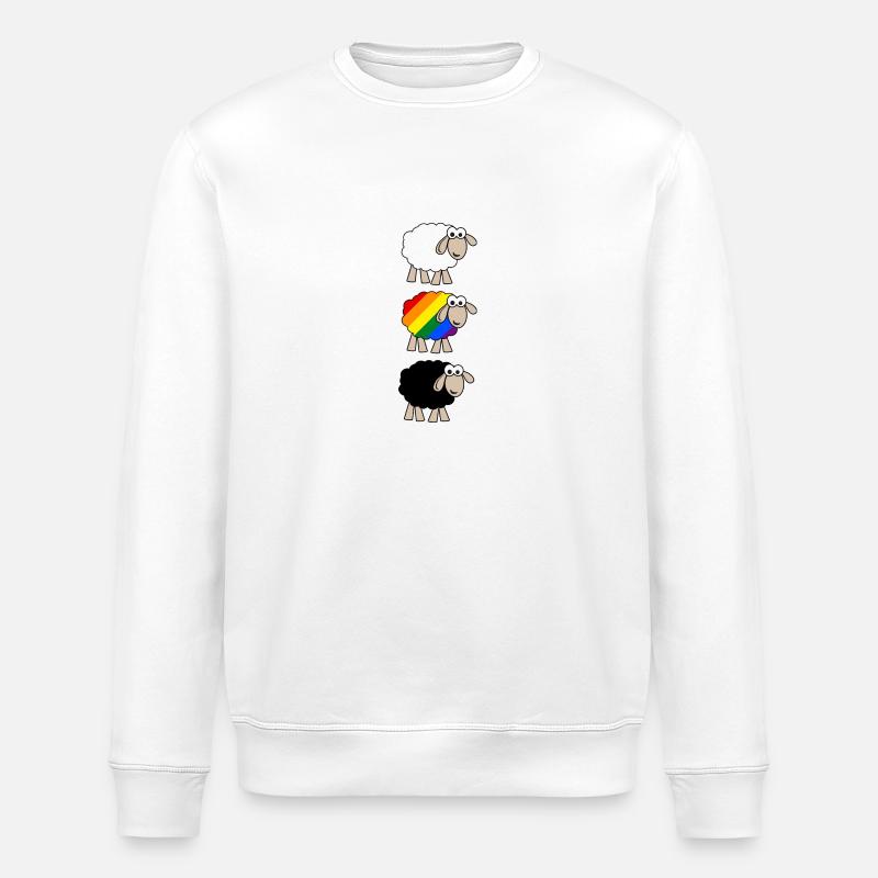 Rainbow Sheep - Stanley/Stella ROLLER Unisex Organic Sweatshirt - white