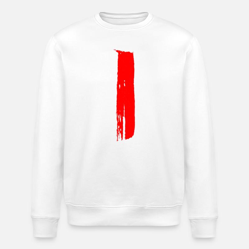 Stripes - Brushes / Hand Painted - Stanley/Stella ROLLER Unisex Organic Sweatshirt - white