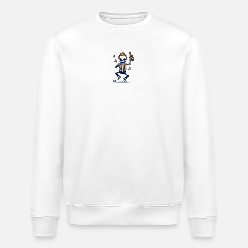 Danse du squelette avec bouteille - Sweat bio ROLLER Stanley/Stella Unisexe - blanc