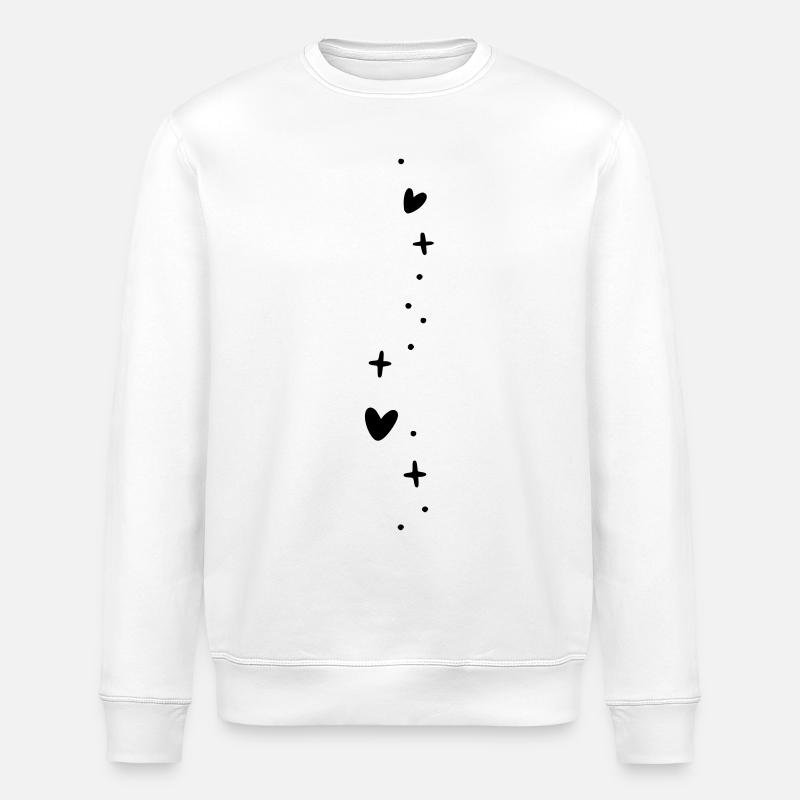 Süße Herzen Sterne Dekoration - Stanley/Stella Unisex Bio-Sweatshirt ROLLER - Weiß