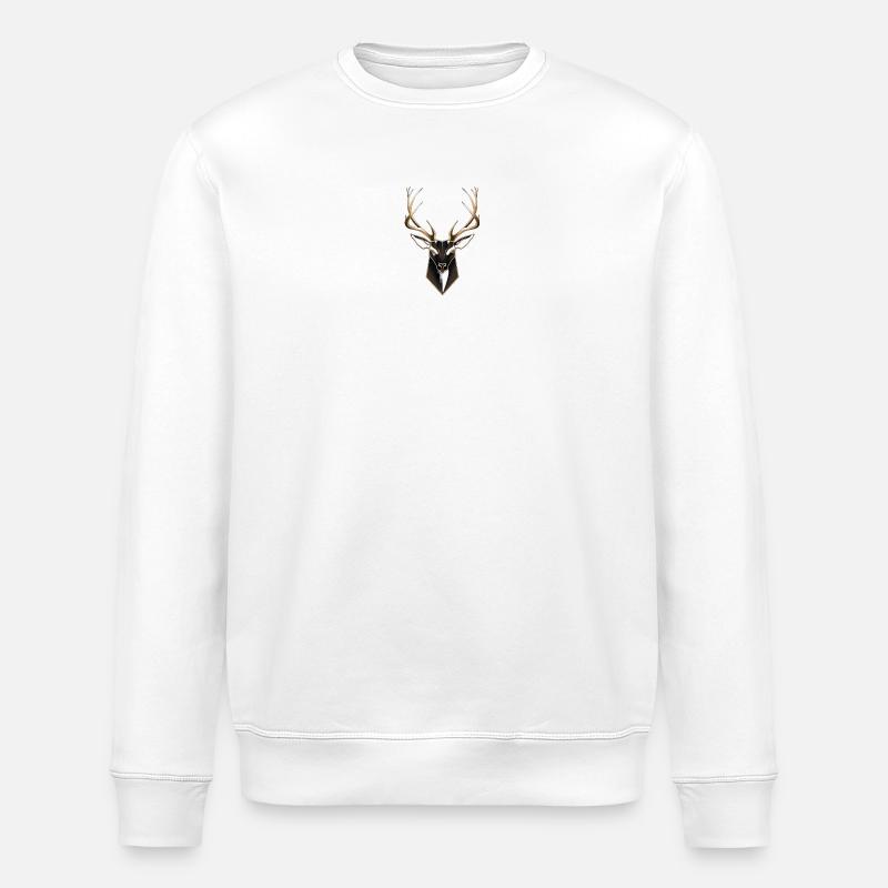 Minimalistischer Hirsch - Stanley/Stella Unisex Bio-Sweatshirt ROLLER - Weiß