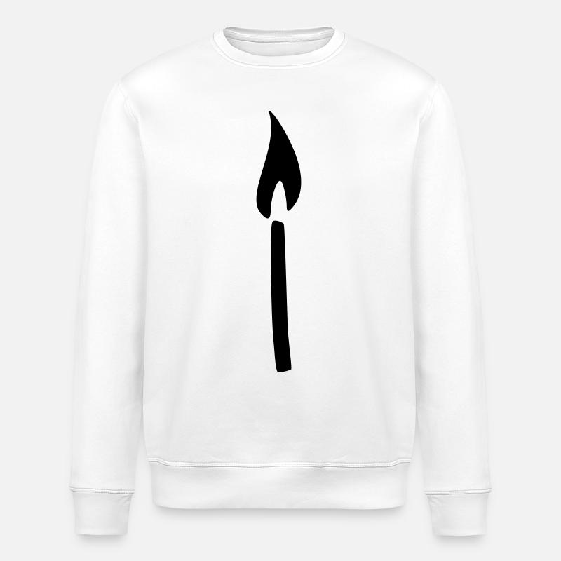 Streichholz Kerze - Stanley/Stella Unisex Bio-Sweatshirt ROLLER - Weiß