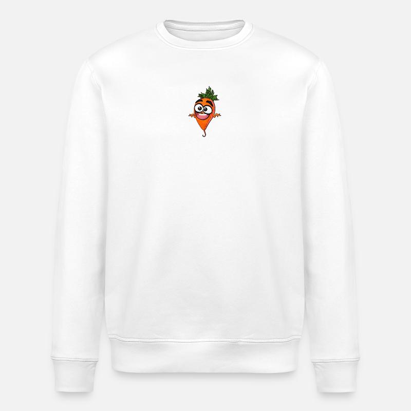 Beet Carrot | Comic Character Drawing - Stanley/Stella ROLLER Unisex Organic Sweatshirt - white