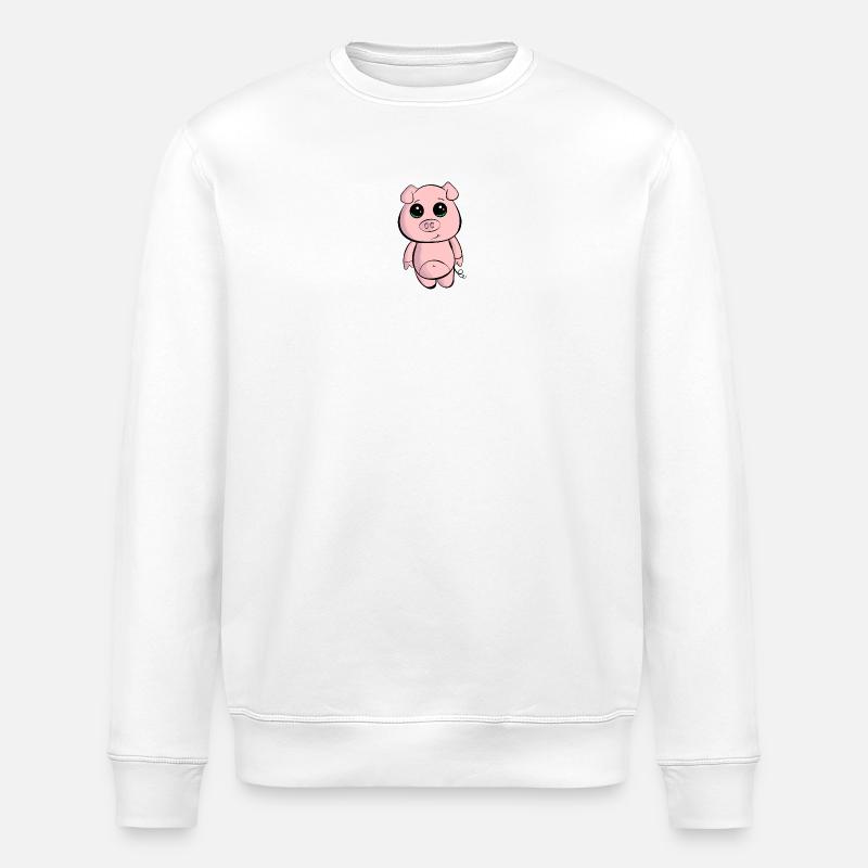Kleines Babyschwein - Stanley/Stella Unisex Bio-Sweatshirt ROLLER - Weiß
