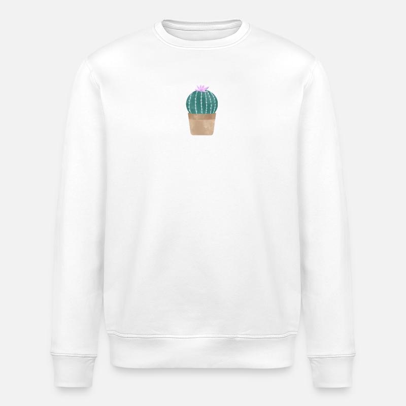 Kaktus im Blumentopf - Stanley/Stella Unisex Bio-Sweatshirt ROLLER - Weiß
