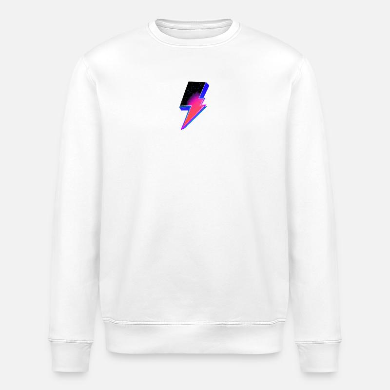 Neon Blitz Farbverlauf - Stanley/Stella Unisex Bio-Sweatshirt ROLLER - Weiß