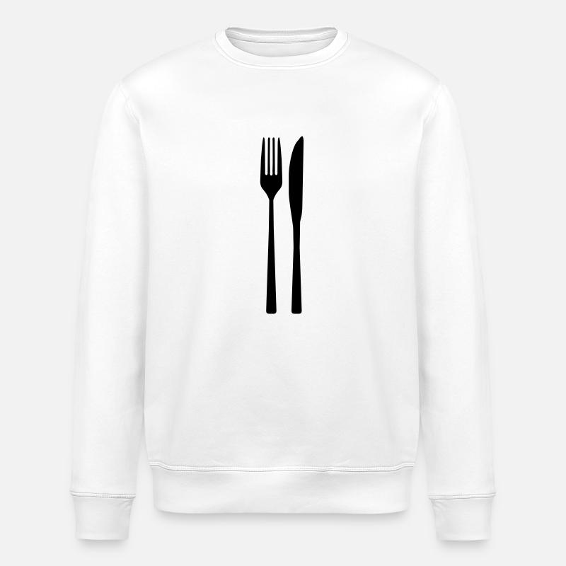 Couteau fourchette - fourchette cuillère - Sweat bio ROLLER Stanley/Stella Unisexe - blanc