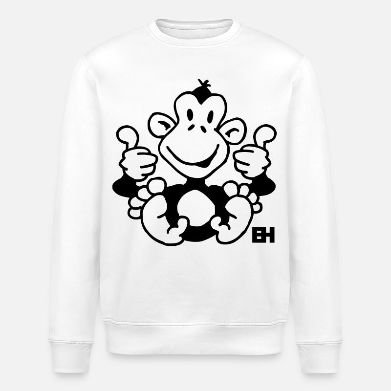 Affe - Stanley/Stella Unisex Bio-Sweatshirt ROLLER - Weiß