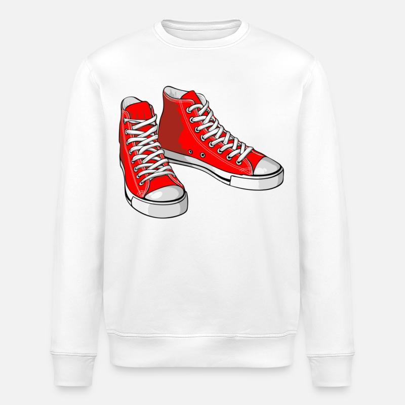 Rote Turnschuhe - Stanley/Stella Unisex Bio-Sweatshirt ROLLER - Weiß