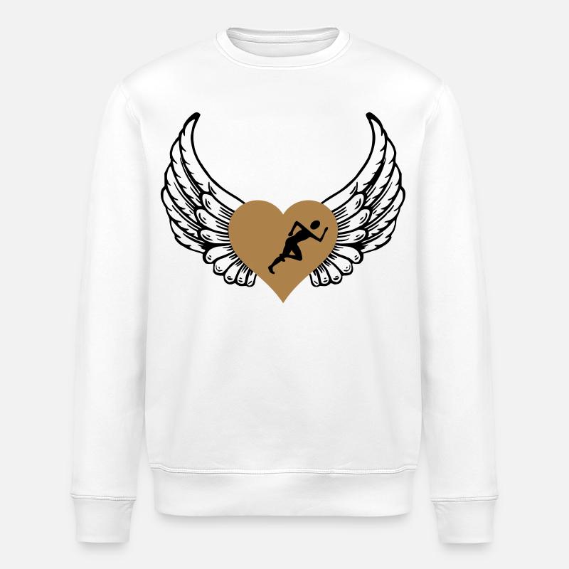 Jogger Herz Flügel - Stanley/Stella Unisex Bio-Sweatshirt ROLLER - Weiß