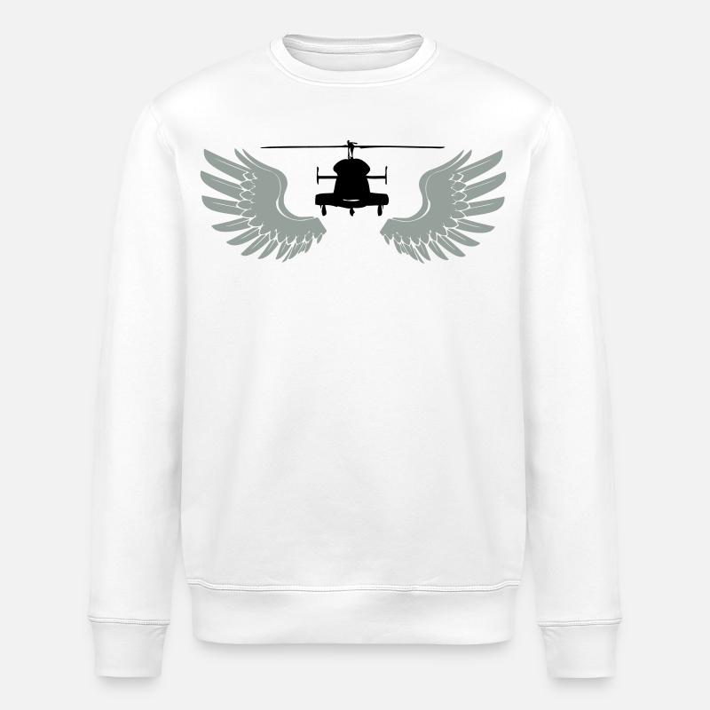 Hélicoptère avec ailes - Sweat bio ROLLER Stanley/Stella Unisexe - blanc