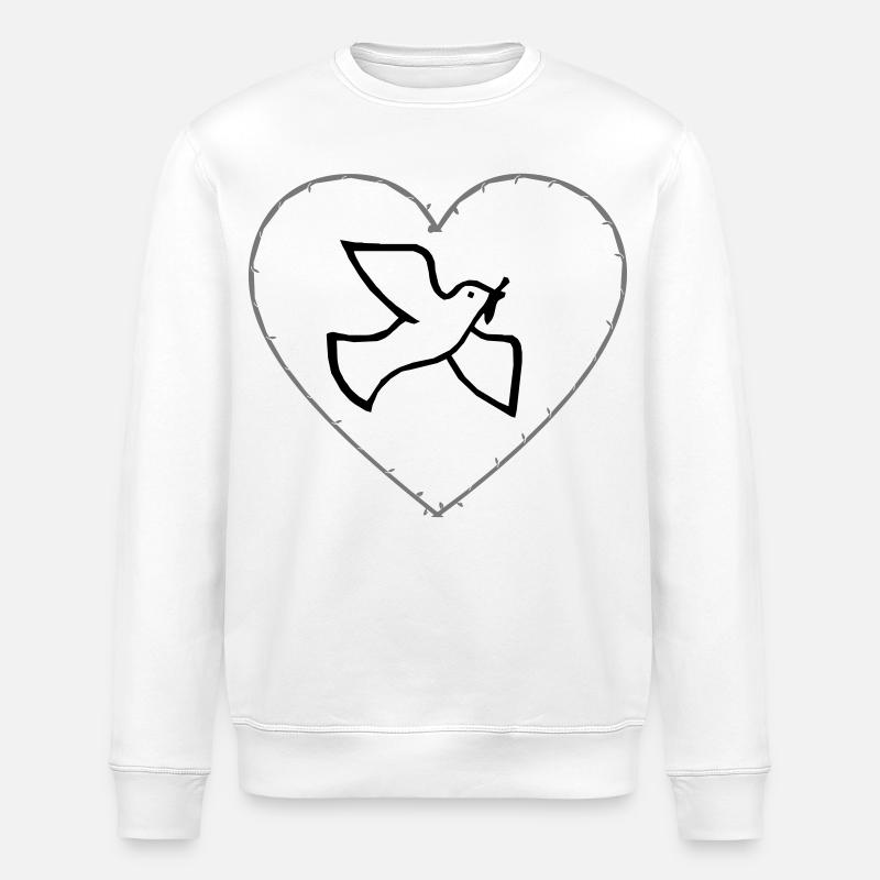 Friedenstaube Dornenherz - Stanley/Stella Unisex Bio-Sweatshirt ROLLER - Weiß