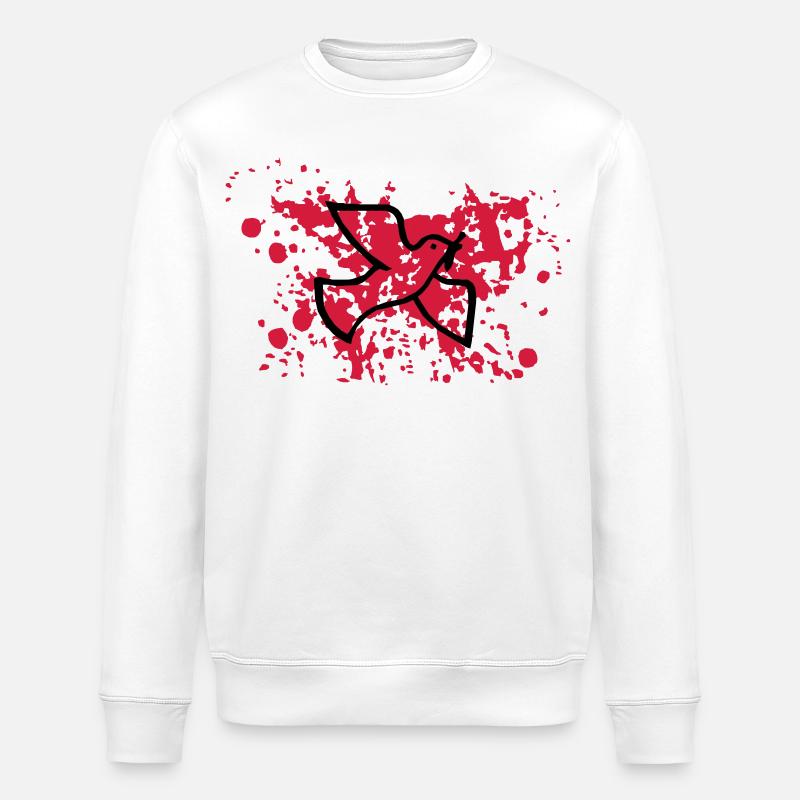 Friedenstaube im Blut - Stanley/Stella Unisex Bio-Sweatshirt ROLLER - Weiß