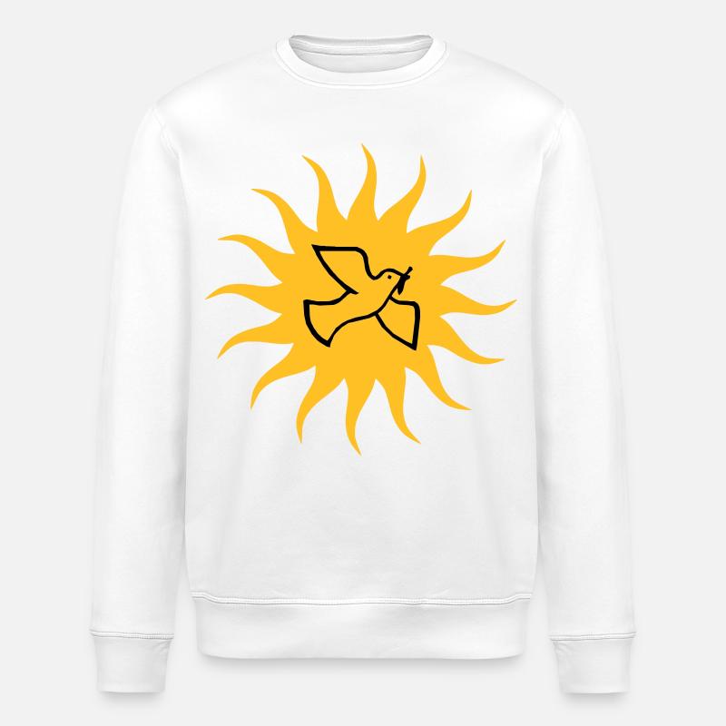 Friedenstaube Sonne - Stanley/Stella Unisex Bio-Sweatshirt ROLLER - Weiß