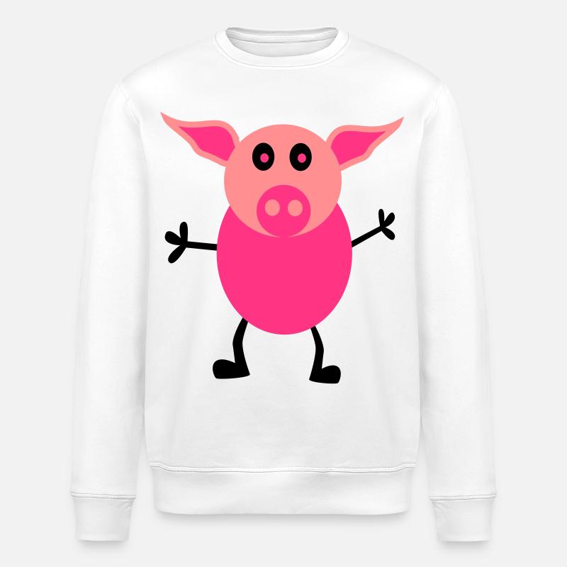 Schweine Männchen - Stanley/Stella Unisex Bio-Sweatshirt ROLLER - Weiß