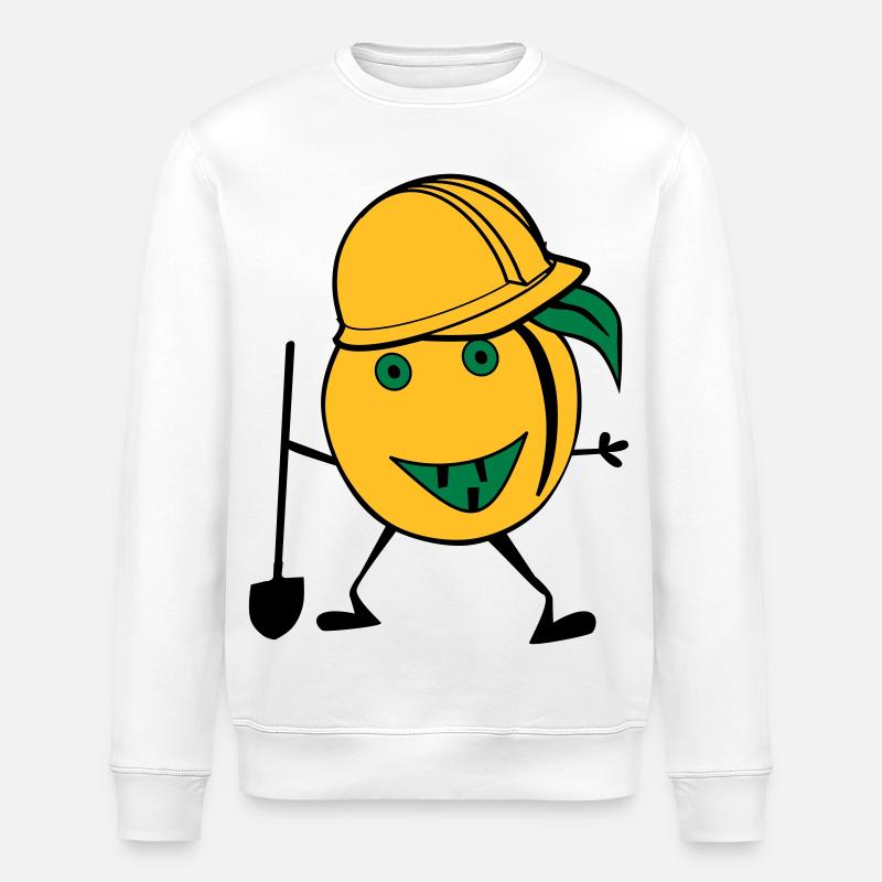 Orangen Bauarbeiter - Stanley/Stella Unisex Bio-Sweatshirt ROLLER - Weiß