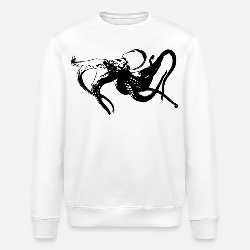 Oktopus - Kraken - Stanley/Stella Unisex Bio-Sweatshirt ROLLER - Weiß