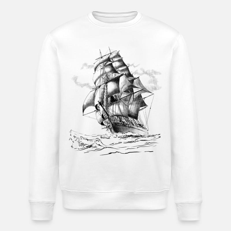 Segelschiff - Stanley/Stella Unisex Bio-Sweatshirt ROLLER - Weiß