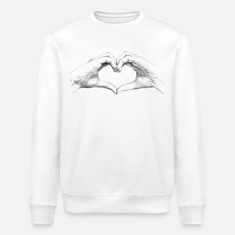 Hands heart - Sweat bio ROLLER Stanley/Stella Unisexe - blanc