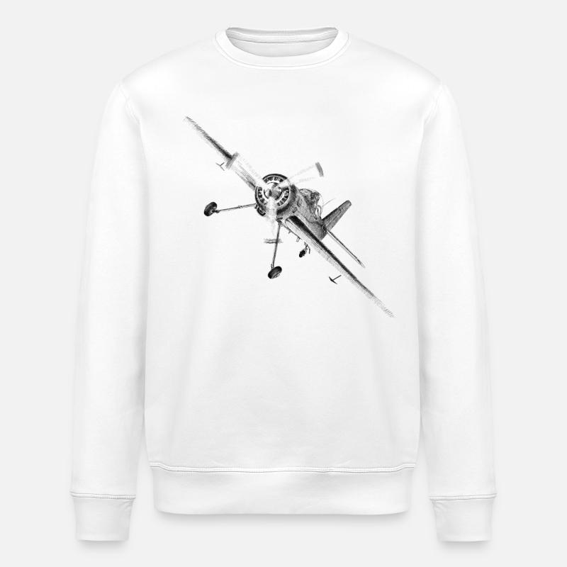 plane - Stanley/Stella ROLLER Unisex Organic Sweatshirt - white