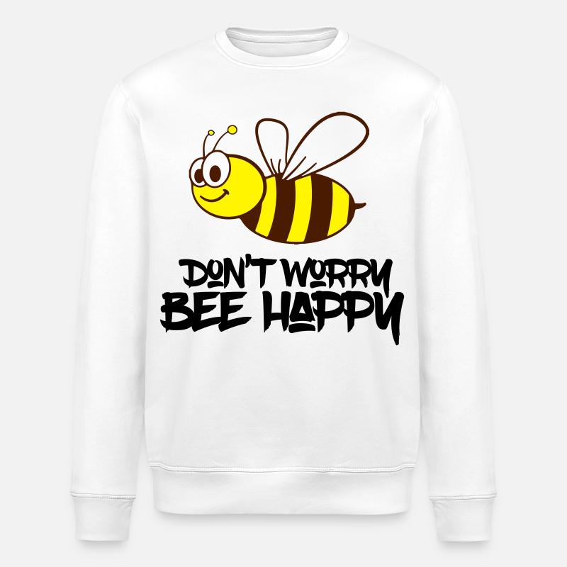 bee happy - Stanley/Stella Unisex Bio-Sweatshirt ROLLER - Weiß