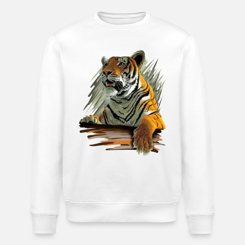 Tiger - Sweat bio ROLLER Stanley/Stella Unisexe - blanc