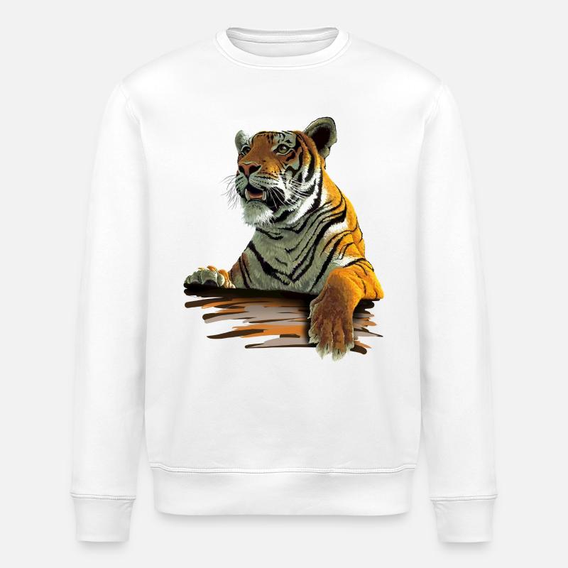 Tiger - Stanley/Stella Unisex Bio-Sweatshirt ROLLER - Weiß