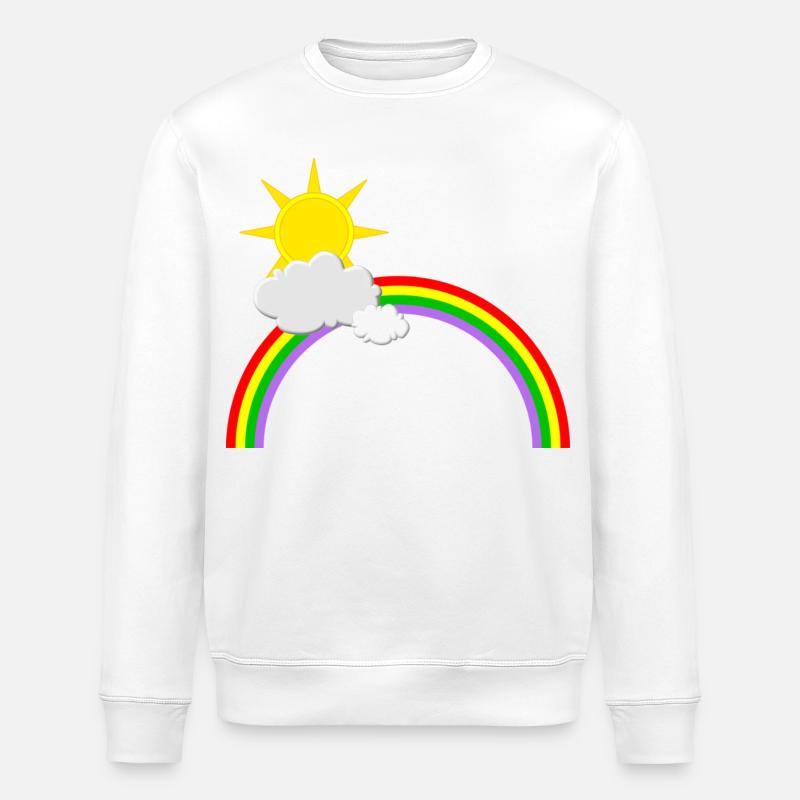 Regenbogen, Sonne, Wolken - Stanley/Stella Unisex Bio-Sweatshirt ROLLER - Weiß
