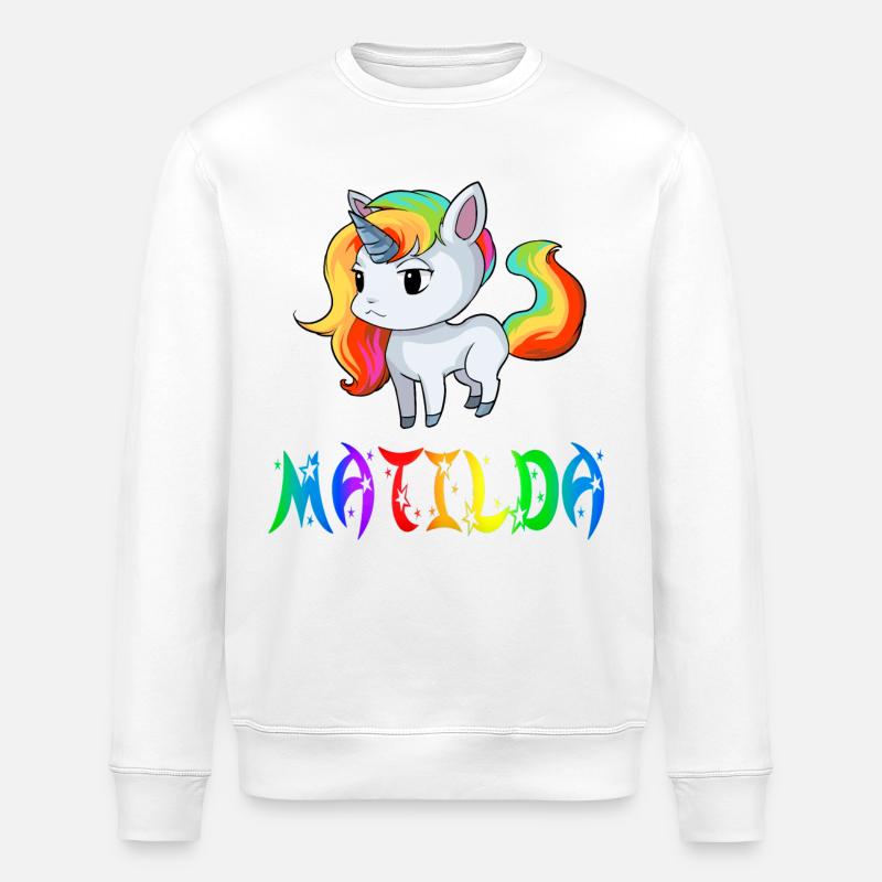 Matilda Einhorn - Sweat bio ROLLER Stanley/Stella Unisexe - blanc