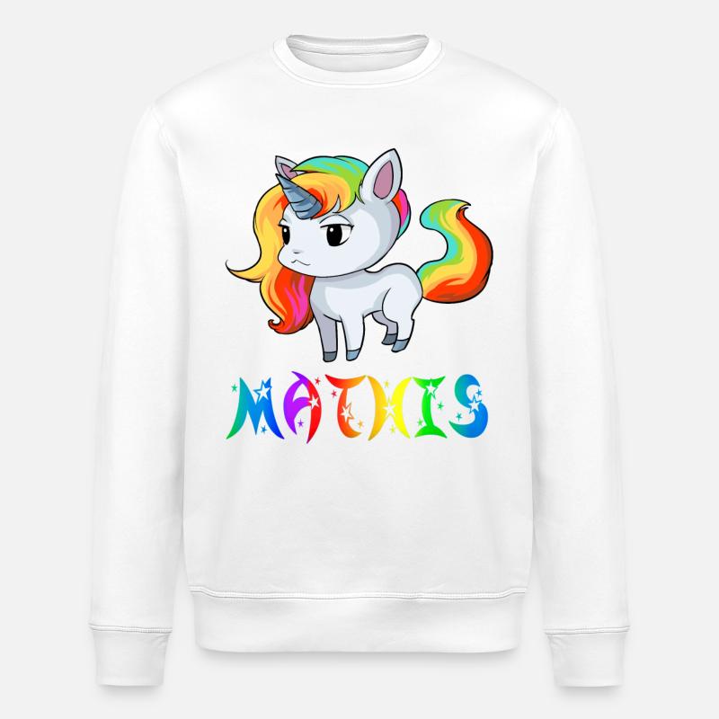 Unicorn Mathis - Stanley/Stella ROLLER Unisex Organic Sweatshirt - white