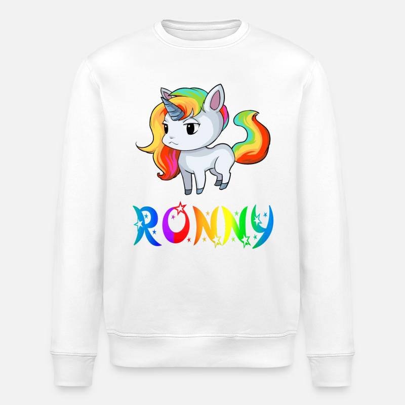 Einhorn Ronny - Stanley/Stella Unisex Bio-Sweatshirt ROLLER - Weiß