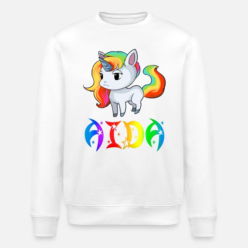 Einhorn Aida - Stanley/Stella Unisex Bio-Sweatshirt ROLLER - Weiß